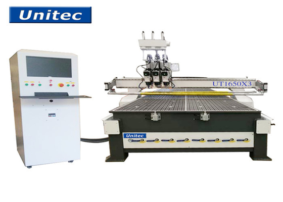 20000mm / นาที 18000rpm UT1650X3 Multi Spindle CNC Router